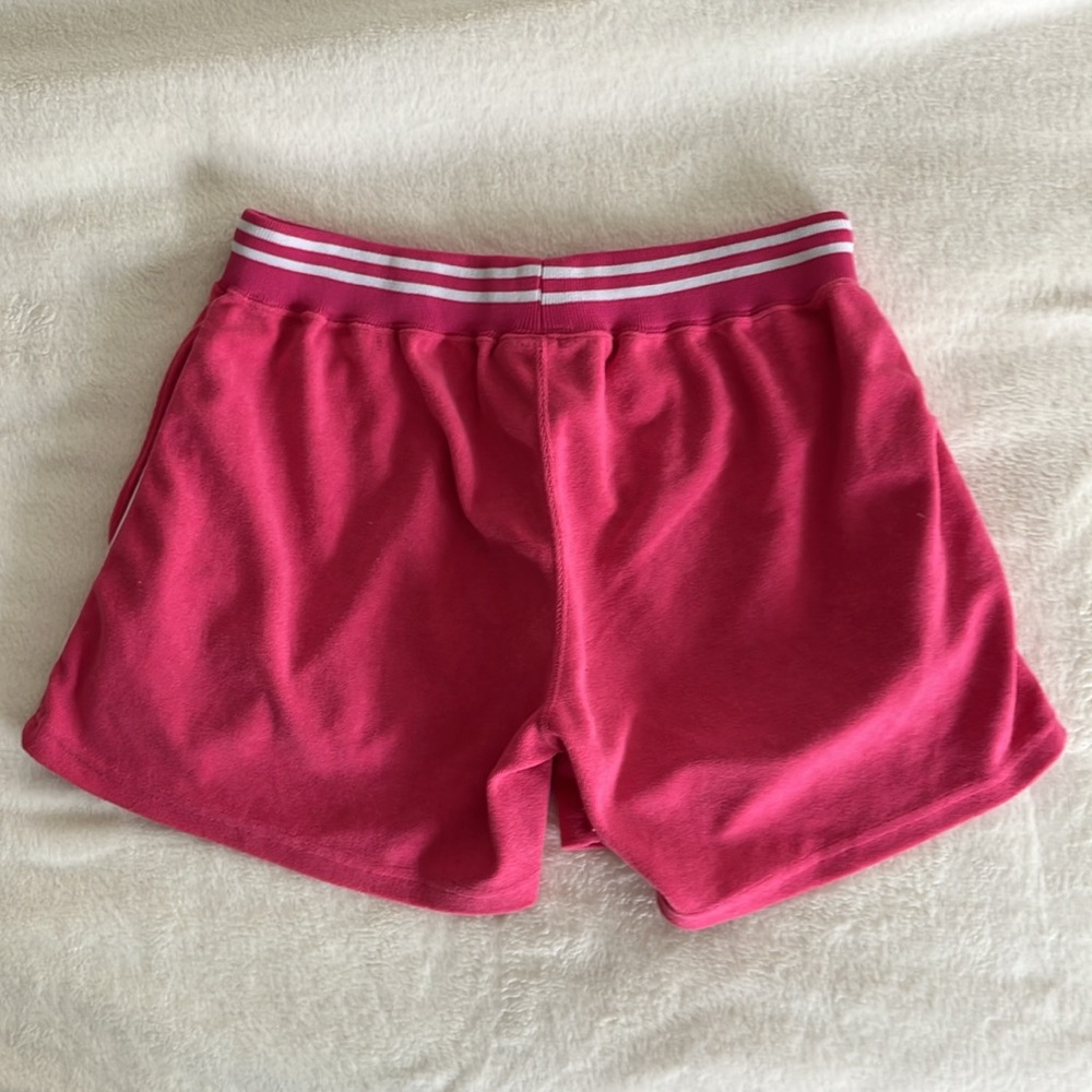 Marika Pink terry cloth Striped band Drawstring Shorts M - Picture 5 of 7